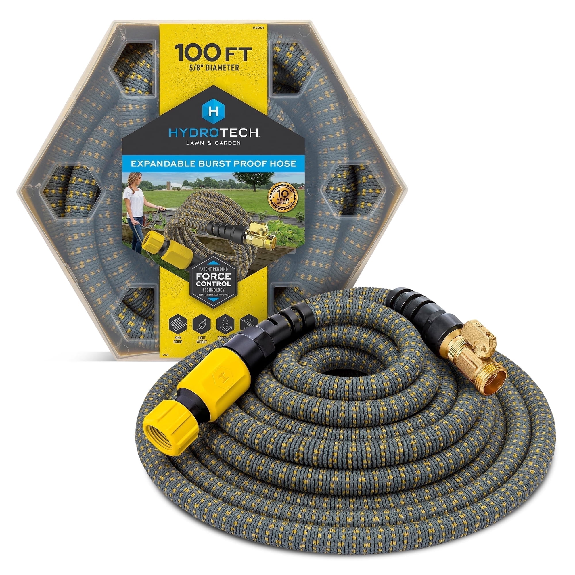 HydroTech Burst Proof Expandable Garden Hose - Water Hose, 5/8 in Dia. x 100 ft.