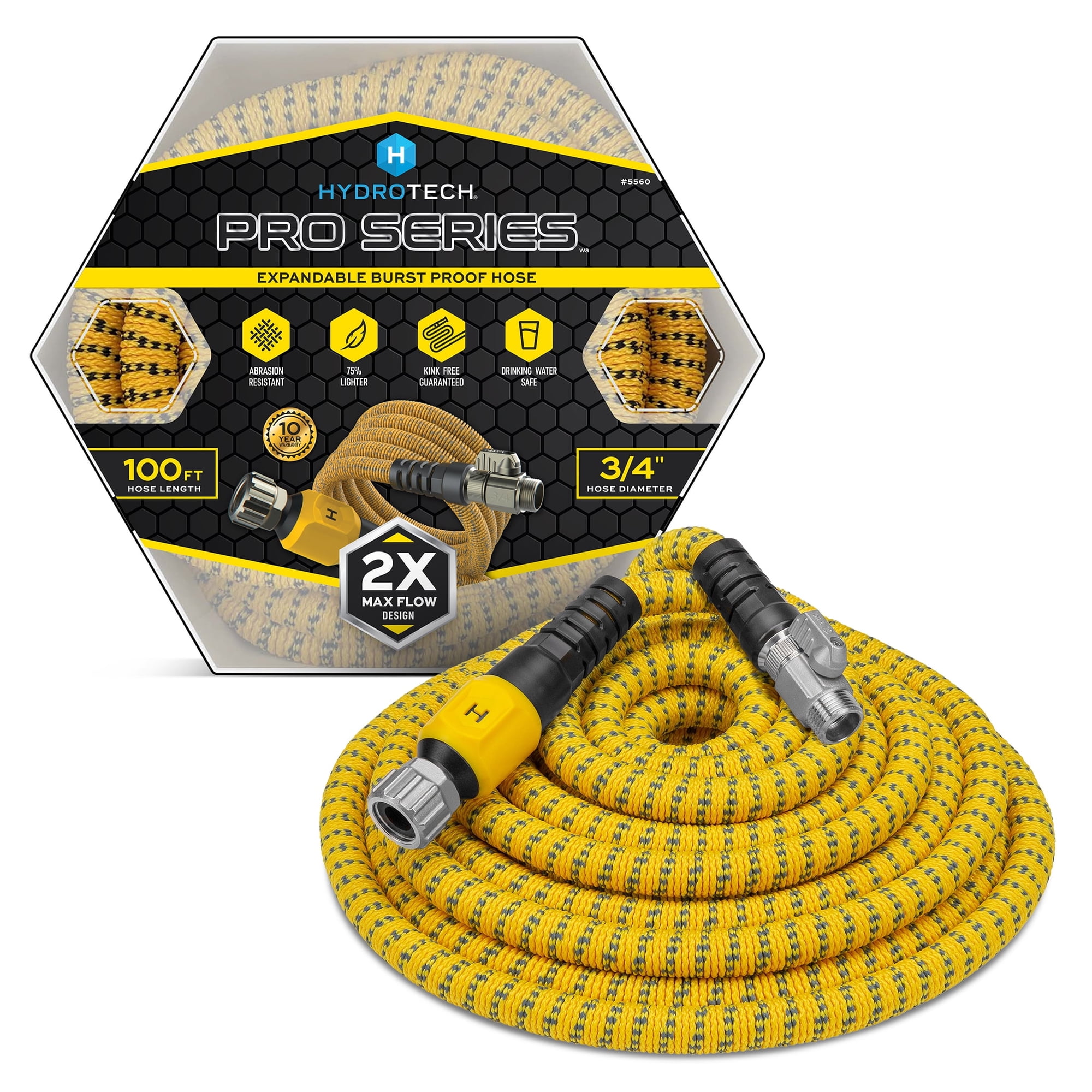 HydroTech Pro Series Max Flow 3/4" x 100 ft Expandable Garden Hose