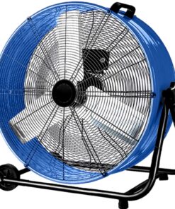Industrial Fan 24 Inch Heavy Duty Drum 3 Speed 8100 CFM Air Circulation High Velocity Fan For Warehouse, Workshop, Factory, Commercial, Residential and Greenhouse Blue