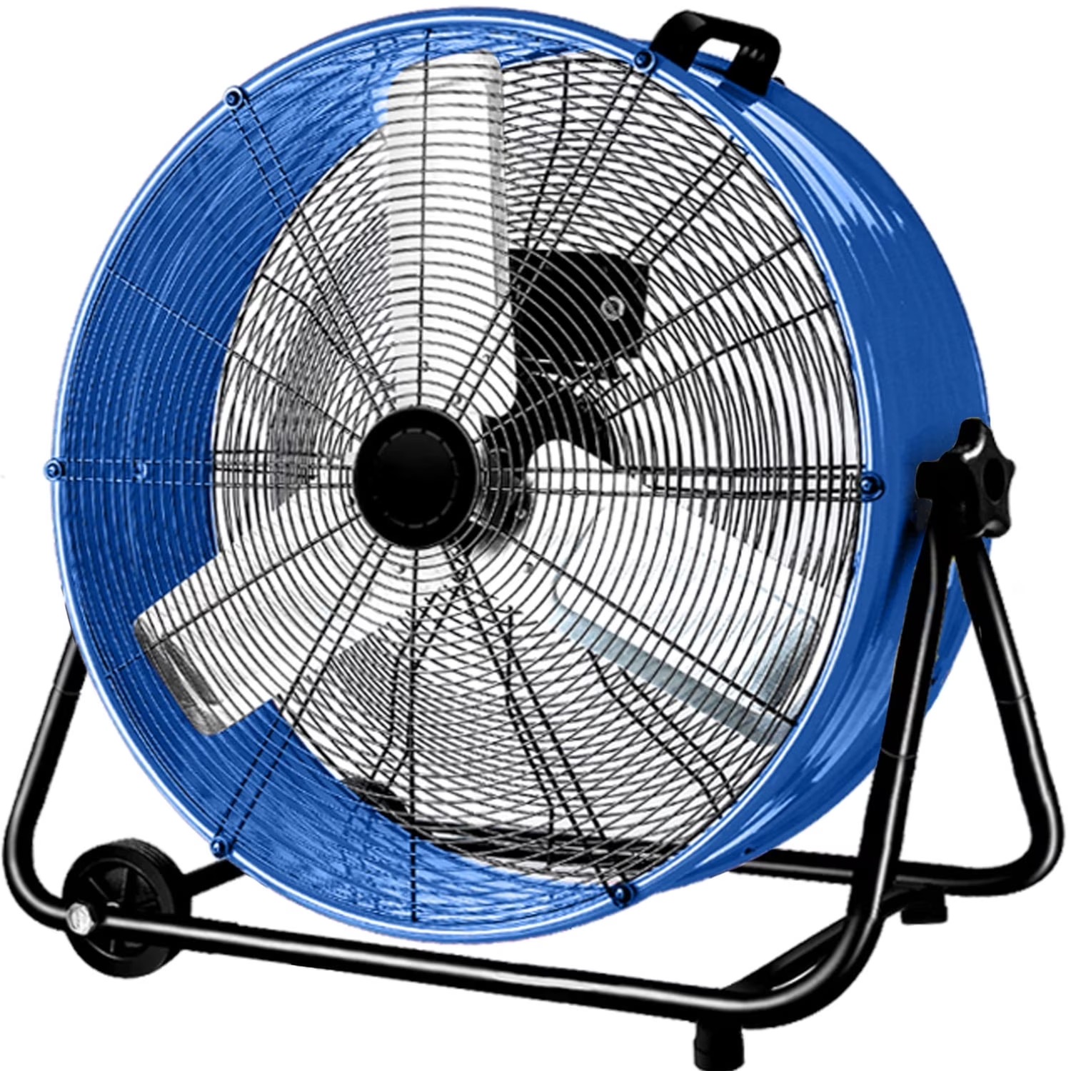Industrial Fan 24 Inch Heavy Duty Drum 3 Speed 8100 CFM Air Circulation High Velocity Fan For Warehouse, Workshop, Factory, Commercial, Residential and Greenhouse Blue_11zon Industrial Fan 24 Inch Heavy Duty Drum 3 Speed 8100 CFM Air Circulation High Velocity Fan For Warehouse, Workshop, Factory, Commercial, Residential and Greenhouse Blue