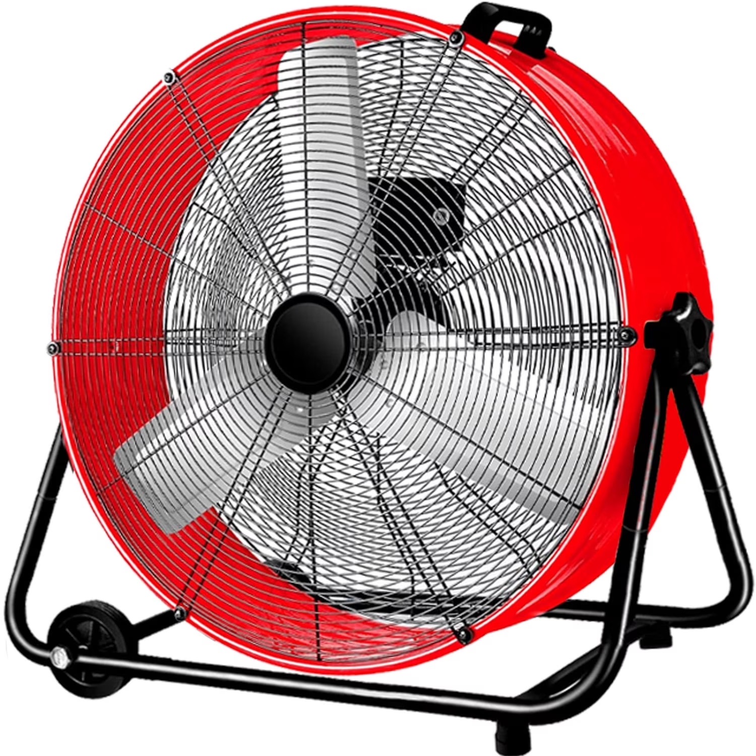 Industrial Fan 24 Inch Heavy Duty Drum 3 Speed 8100 CFM Air Circulation High Velocity Fan For Warehouse, Workshop, Factory, Commercial, Residential and Greenhouse Red_11zon Industrial Fan 24 Inch Heavy Duty Drum 3 Speed 8100 CFM Air Circulation High Velocity Fan For Warehouse, Workshop, Factory, Commercial, Residential and Greenhouse Red