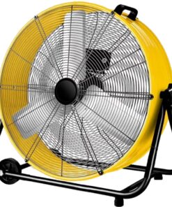 Industrial Fan 24 Inch Heavy Duty Drum 3 Speed 8100 CFM Air Circulation High Velocity Fan For Warehouse, Workshop, Factory, Commercial, Residential and Greenhouse Yellow