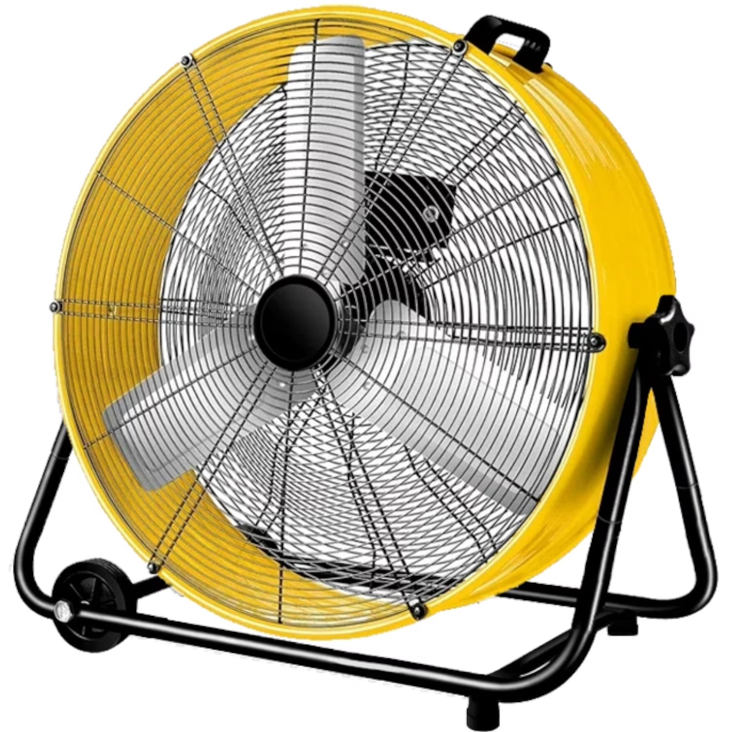 Industrial Fan 24 Inch Heavy Duty Drum 3 Speed 8100 CFM Air Circulation High Velocity Fan For Warehouse, Workshop, Factory, Commercial, Residential and Greenhouse Yellow_11zon Industrial Fan 24 Inch Heavy Duty Drum 3 Speed 8100 CFM Air Circulation High Velocity Fan For Warehouse, Workshop, Factory, Commercial, Residential and Greenhouse Yellow