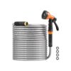 KFFKFF 200 ft Metal Garden Hose, Durable Stainless Steel Water Hose with 10-Function Spray Nozzle, Flexible & No-Kink