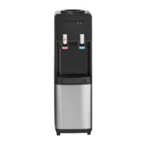 KFFKFF Top Loading Water Cooler Dispenser, Hot and Cold Water Dispenser for 3 or 5 Gallon Bottles, Durable Stainless Steel Design with Child Safety Lock, Suitable for Homes, Kitchens, Offices, Black