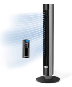 Lasko 40" Quiet Oscillating Tower Fan with Remote Control, DC Motor and 12 Speeds for Whole Room Bedroom Cooling, Black, TDC401
