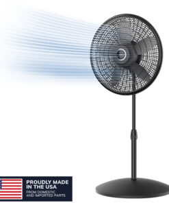 Lasko Cyclone 18" Oscillating Pedestal Fan with Adjustable Height and Tilt-Back Head for Whole Room Cooling, Black, S18910