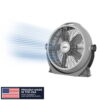 Lasko WindMachine 20" Large Floor Fan with Pivoting Head for Whole Room Cooling, Portable Indoor 3-Speed Air Circulator, Gray, A20304