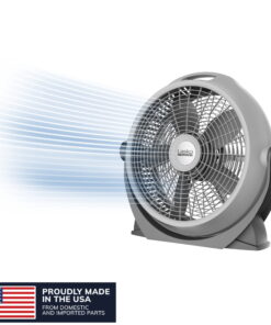 Lasko WindMachine 20" Large Floor Fan with Pivoting Head for Whole Room Cooling, Portable Indoor 3-Speed Air Circulator, Gray, A20304