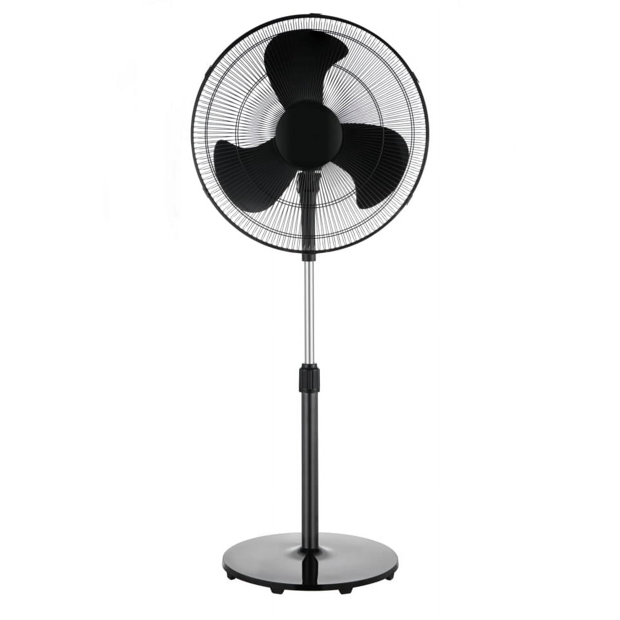 Mainstays 48-Inch Tall Pedestal Fan, 3-Speed Oscillating, Adjustable 18" Fan Head, Black, FS45-19MB