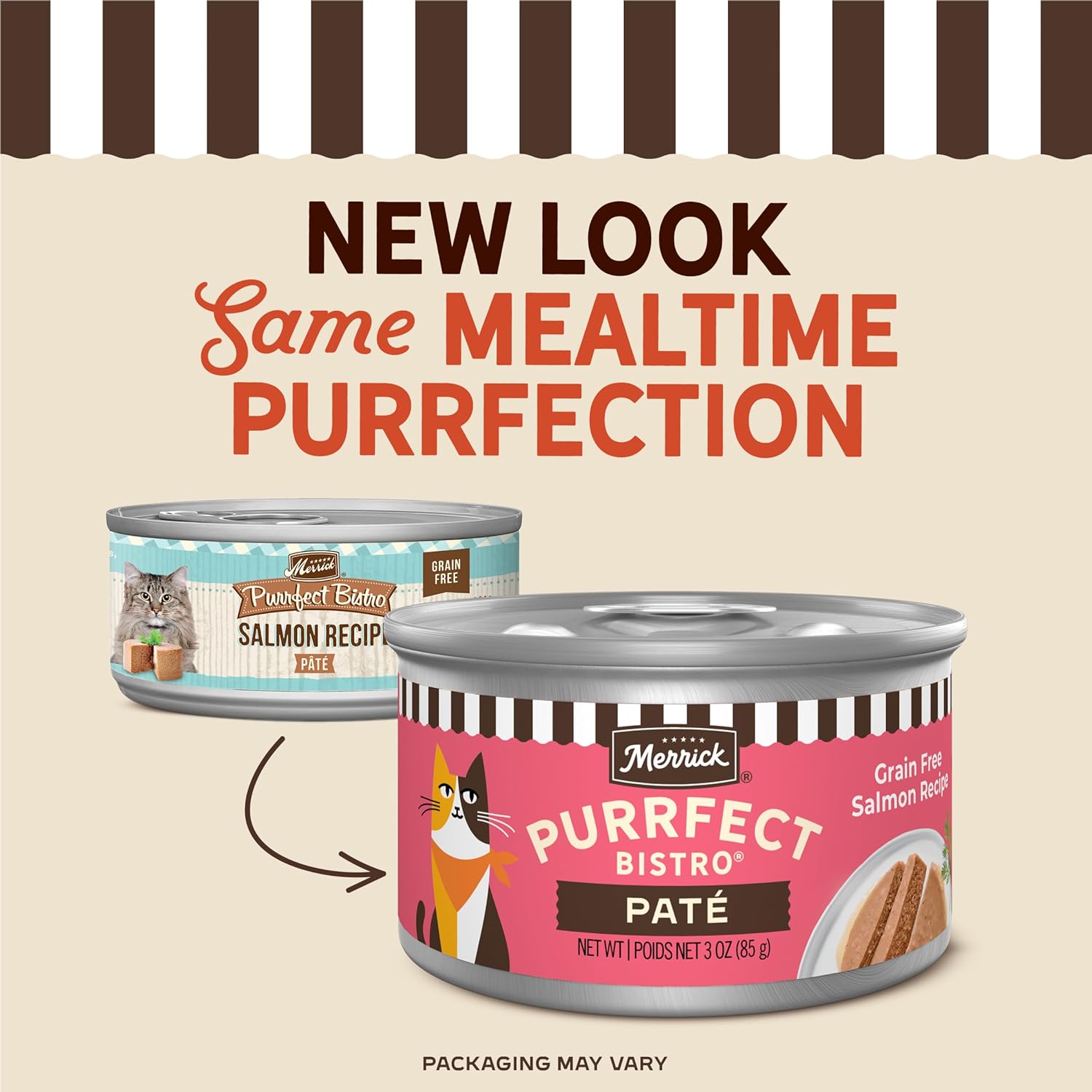 Merrick Purrfect Bistro Grain Free Premium High Protein Salmon Recipe Soft Canned Pate Adult Wet Cat Food, 3 oz., Case of 241 Merrick Purrfect Bistro Grain Free Premium High Protein Salmon Recipe Soft Canned Pate Adult Wet Cat Food, 3 oz., Case of 24