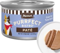 Merrick Purrfect Bistro Grain Free Premium High Protein Tuna Recipe Soft Canned Pate Adult Wet Cat Food, 3 oz., Case of 24