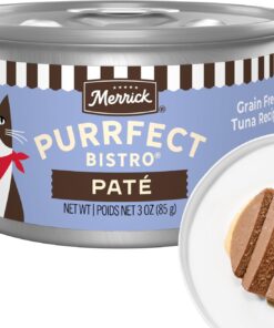 Merrick Purrfect Bistro Grain Free Premium High Protein Tuna Recipe Soft Canned Pate Adult Wet Cat Food, 3 oz., Case of 24