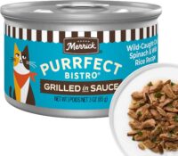 Merrick Purrfect Bistro Wild Cod, Spinach and Wild Rice Recipe in Gravy, High Protein Natural Wet Cat Food, 3 oz., Case of 24