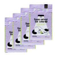 Michu Unscented Heavy Duty & Flushable Mixed Tofu Cat Litter, 5.5 lbs., Pack of 4