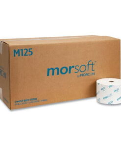 Morcon Small Core 1-Ply Septic Safe Toilet Paper, 2500 Sheets, 24 Rolls per Carton