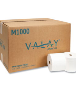 Morcon Tissue Small Core Toilet Paper, Septic Safe, 2-Ply, White, 1,000 Sheets/Roll, 36 Rolls/Carton