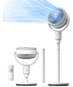 PELONIS Oscillating Pedestal Fan with Remote Standing Fan for Bedroom 3 Speeds 23 dB Ultra Quiet 80 ft Airflow
