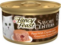 Purina Fancy Feast Savory Centers Adult Wet Cat Food Pate with Chicken and a Gravy Center, 3 oz., Case of 24