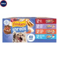 Purina Friskies Beef, Turkey Cheese, Chicken Salmon Dinner with Ocean Whitefish Tuna Cat Food Variety Pack, 5.5 oz., Count of 48