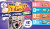 Purina Friskies Seafood and Chicken Pate Favorites Wet Cat Food Pate Variety Pack, 5.5 oz., Count of 40