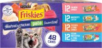 Purina Friskies Seafood and Chicken Pate Favorites Wet Cat Food Variety Pack, 5.5 oz., Count of 48