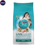 Purina ONE LiveClear Allergen-Reducing Dry Cat Food Formula with Real Chicken As The Number One Ingredient, 6.3 lbs.