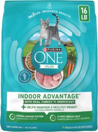 Purina ONE +Plus Indoor Advantage Natural, Low Fat and Weight Control Dry Cat Food, 16 lbs.