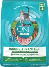 Purina ONE +Plus Indoor Advantage Natural, Low Fat and Weight Control Dry Cat Food, 22 lbs.