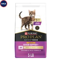 Purina Pro Plan AdvantEDGE Senior Support Plus Adult 7 Plus Chicken and Rice Formula Dry Cat Food, 5 lbs.