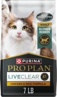 Purina Pro Plan LiveClear Cat Allergen Reducing with Chicken and Rice Adult Dry Cat Food, 7 lbs.