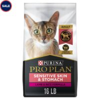 Purina Pro Plan Sensitive Skin and Stomach Lamb and Rice Formula Dry Cat Food, 16 lbs.