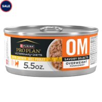 Purina Pro Plan Veterinary Diets OM Overweight Management Savory Selects, Chicken Feline Formula Wet Cat Food, 5.5 oz., Case 24