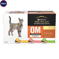 Purina Pro Plan Veterinary Diets OM Savory Selects Wet Cat Food Variety Pack, 5.5 oz., Pack of 24