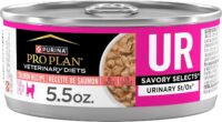 Purina Pro Plan Veterinary Diets UR Urinary St/Ox Savory Selects Feline Formula Salmon Recipe Wet Cat Food, 5.5 oz., Case of 24