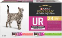 Purina Pro Plan Veterinary Diets UR Urinary St/Ox Savory Selects Wet Cat Food Variety Pack, 5.5 oz., Pack of 24