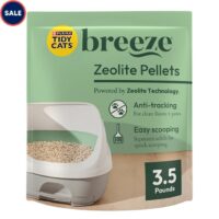 Purina Tidy Cats Breeze Unscented 99.9 Percent Dust Free, Multi Cat, Zeolite Pellet Cat Litter Refill, 3.5 lbs., Pack of 6