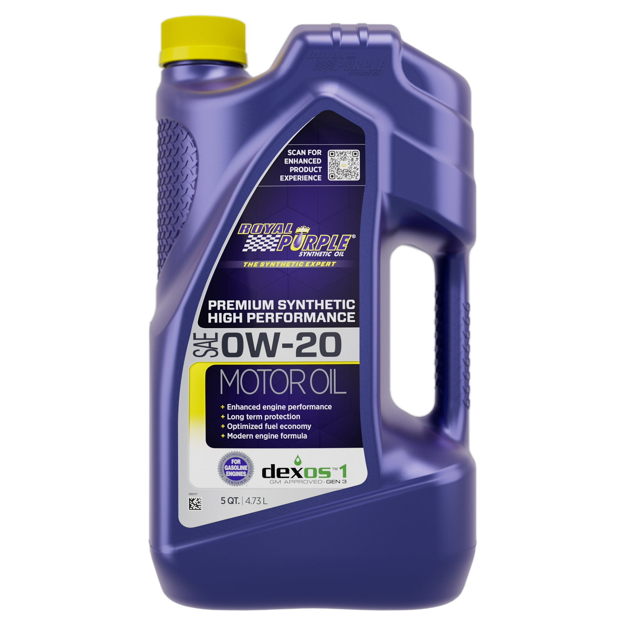 Royal Purple High Performance Motor Oil 0W-20 Premium Synthetic Motor Oil, 5 Quarts