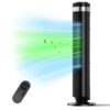 SHOUFTW 36 inch Tower Fan with Remote Control, Oscillating Bladeless Floor Fan, 5 Speeds and 4 Modes for Bedroom Home and Office, Black
