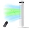 SHOUFTW 36 inch Tower Fan with Remote Control, Oscillating Bladeless Floor Fan, 5 Speeds and 4 Modes for Bedroom Home and Office, White