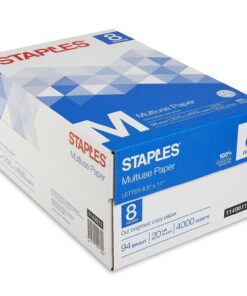 Staples 8.5" x 11" Multipurpose Paper 20 lbs. 94 Brightness 500/RM 8 RM/CT 1149611