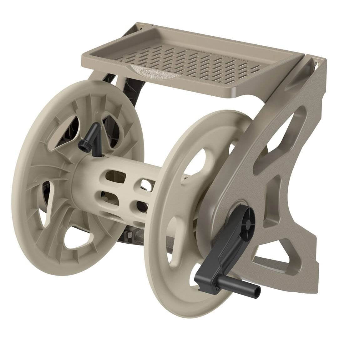 Suncast Handler Taupe 200 feet of 0.63-inch Standard Vinyl Hose Wall-Mounted Hose Reel