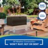 Suncast Outdoor Storage Box - 73 Gallon Mocha Brown Deck Box for Patio, weather-resistant Outdoor Storage Bench, Resin Wicker Style, Heavy-Duty, Lockable Lid for Cushions, Shoes, Pool & Garden Gear