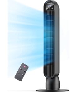 Tower Fan for Home,36" Standing Floor Fan with Remote LED Touchscreen,Patbrela Wide Oscillating Fan,Quiet Home Fan,26 ft/s High Velocity,4 Speeds,4 Modes,8H Timer