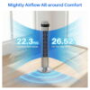 EDX Bladeless Tower Fan for Bedroom, 25ft/s High Velocity 28dB Quiet DC Fan, 5 Speeds 4 Modes, 12H Timer 64°Oscillating, Remote Standing Fan for Home Office Indoor, Gray