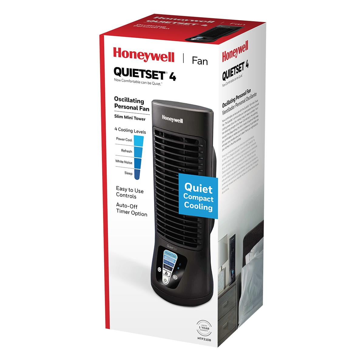 a1d4c3e9-74f9-4eca-a0bc-81440d7714a3.a27e624a7f9749be9b25144dfdd8994a.jpeg Honeywell 13" Black QuietSet Oscillating Table Fan, 10ft Air Circulation Power, 4 Speed, Auto Off Timer, HTF210