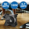 Air King 11" 3-Speed Commercial Grade Pivoting Blower Floor Fan with Outlets, Black, 9550, New