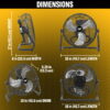 Caterpillar® 14" High-Velocity 3-Speed Metal Floor Fan, 2000 CFM, Black