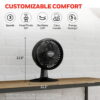 Honeywell 10" Black Turbo Force Power Oscillating Table Fan, 35ft Air Circulation Power, 3 Speed, 45° Pivot, HPF860BWM Honeywell 10" Black Turbo Force Power Oscillating Table Fan, 35ft Air Circulation Power, 3 Speed, 45° Pivot, HPF860BWM