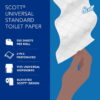 Scott Professional Standard Roll Toilet Paper, Bulk (04460), 2-Ply, Elevated Design, White, Individually Wrapped (80 Rolls of 550 Sheets, 44,000 Sheet Total)
